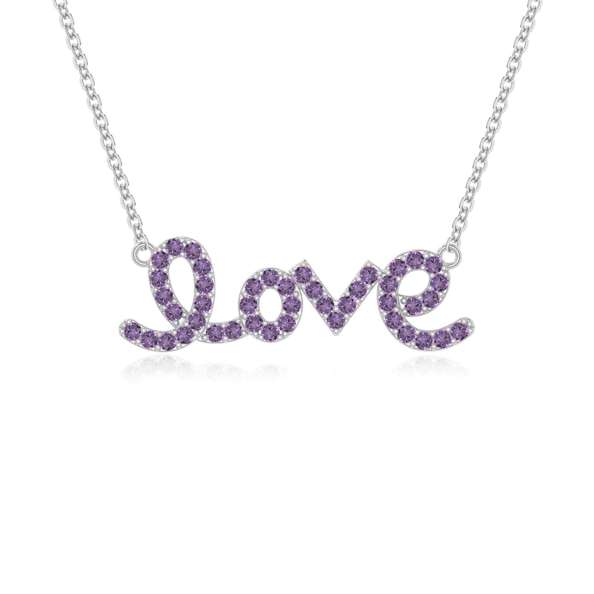 natural amethyst infinity love knot necklaces in sterling silver 