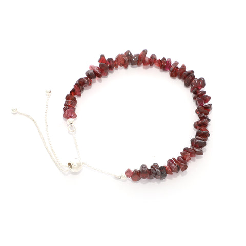 natural red-garnet rough shape bolo bracelet