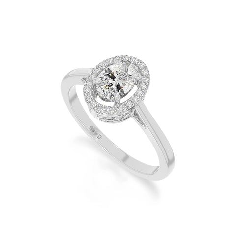 natural moissanite solitaire halo engagement rings in sterling silver 
