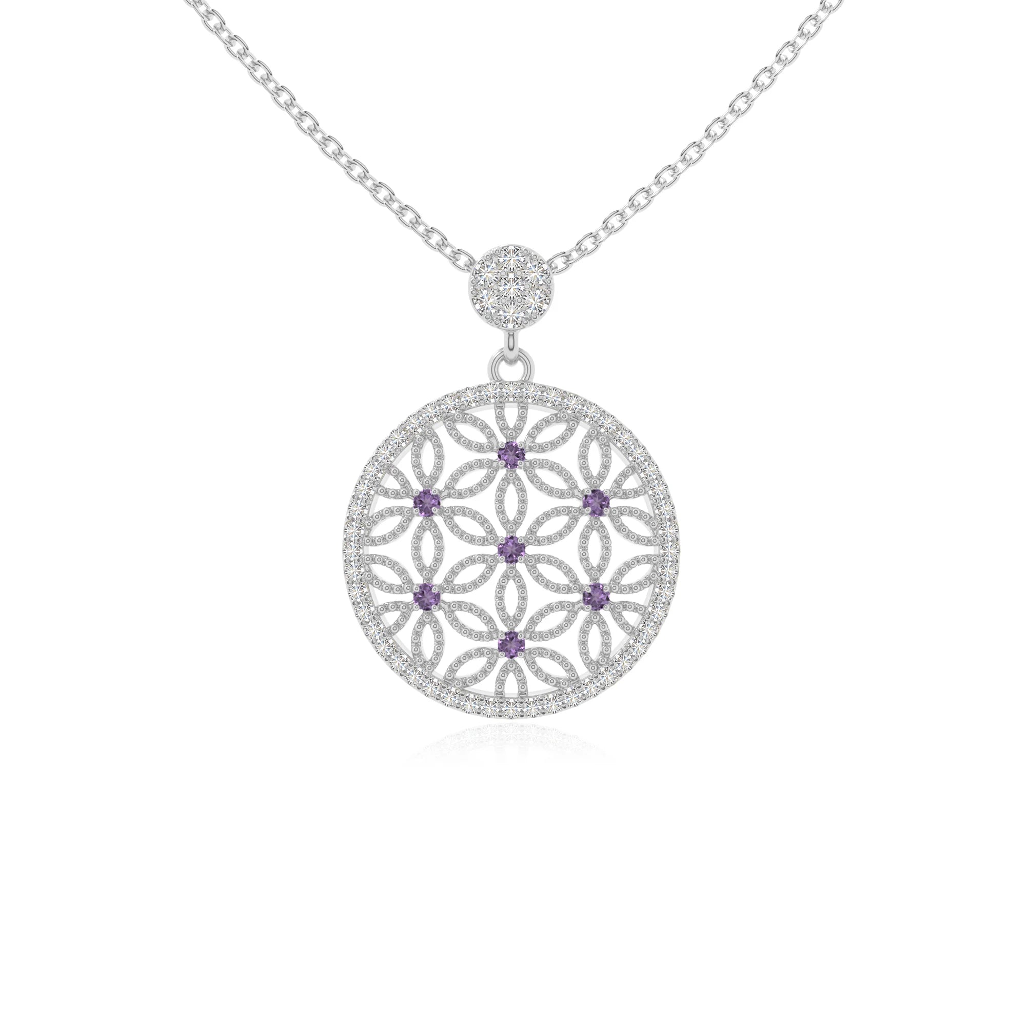 natural amethyst infinity love knot necklaces in sterling silver 