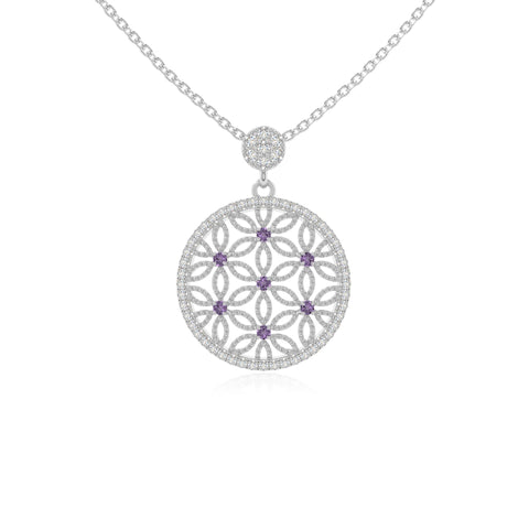 natural amethyst infinity love knot necklaces in sterling silver 