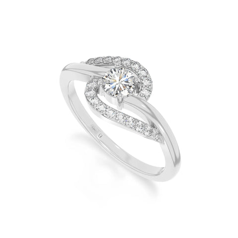 natural moissanite infinity solitaire rings in sterling silver 