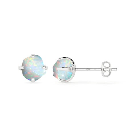 natural ethiopian opal rough shape stud earrings