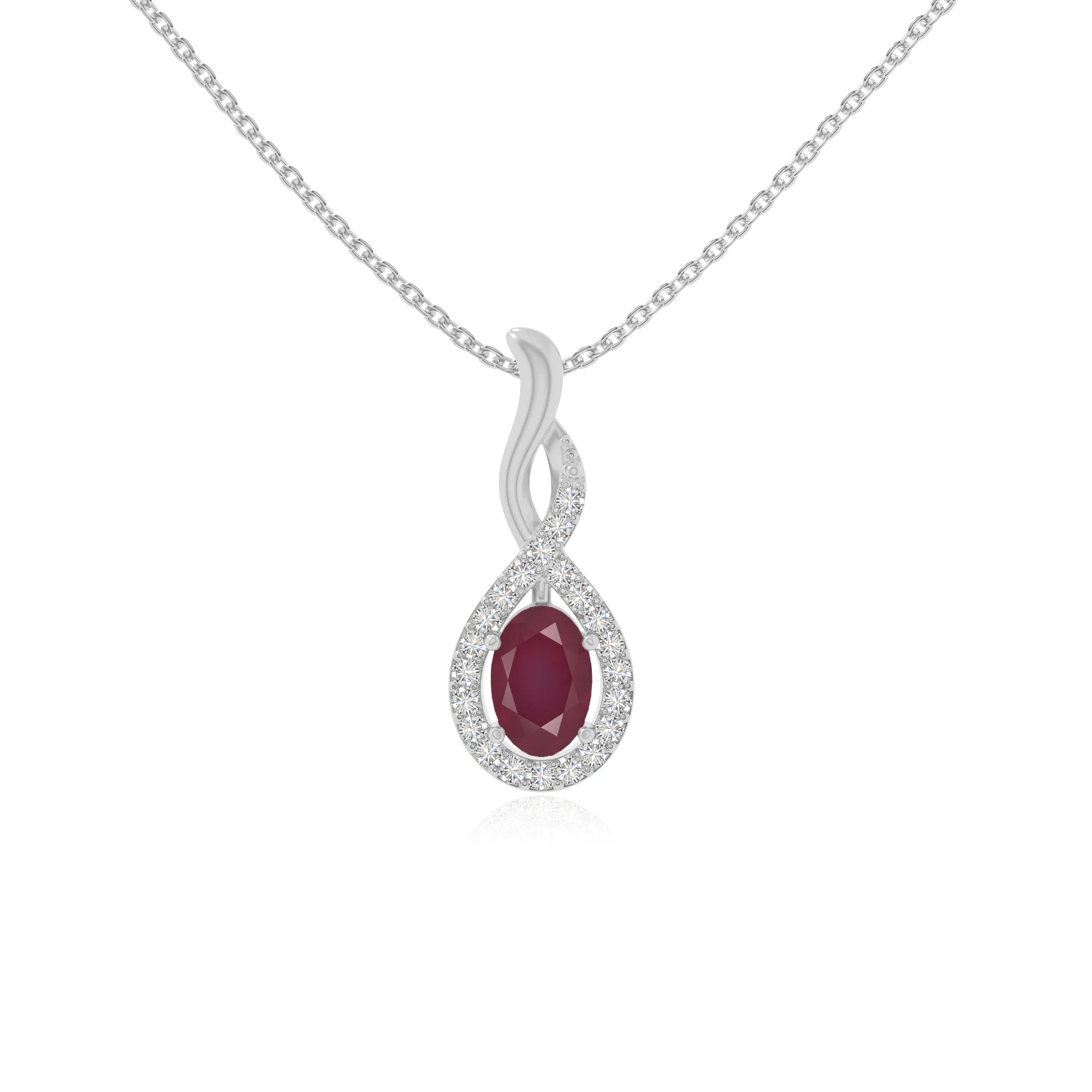natural ruby infinity necklaces in sterling silver 