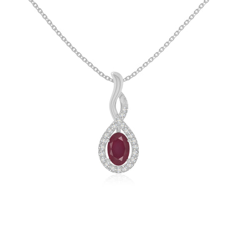 natural ruby infinity necklaces in sterling silver 