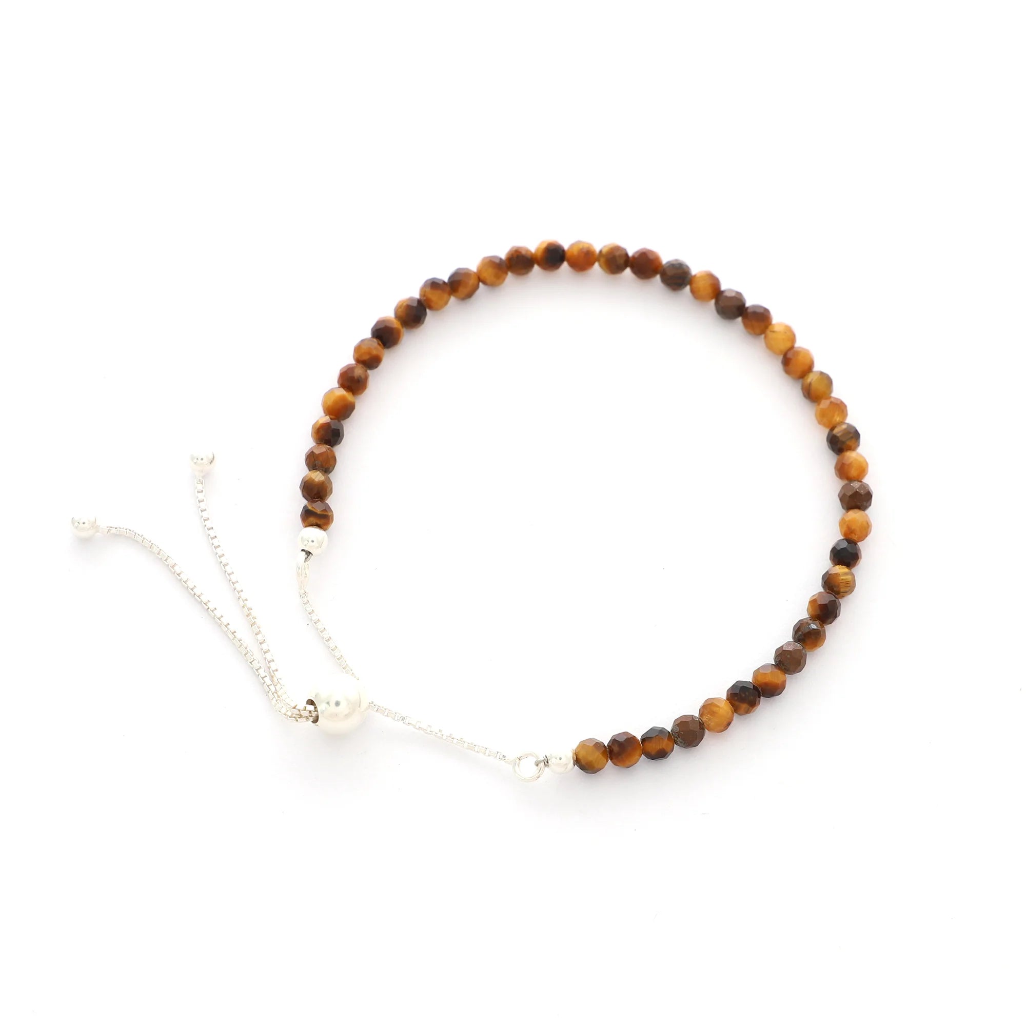 natural tiger-eye round shape bolo bracelet