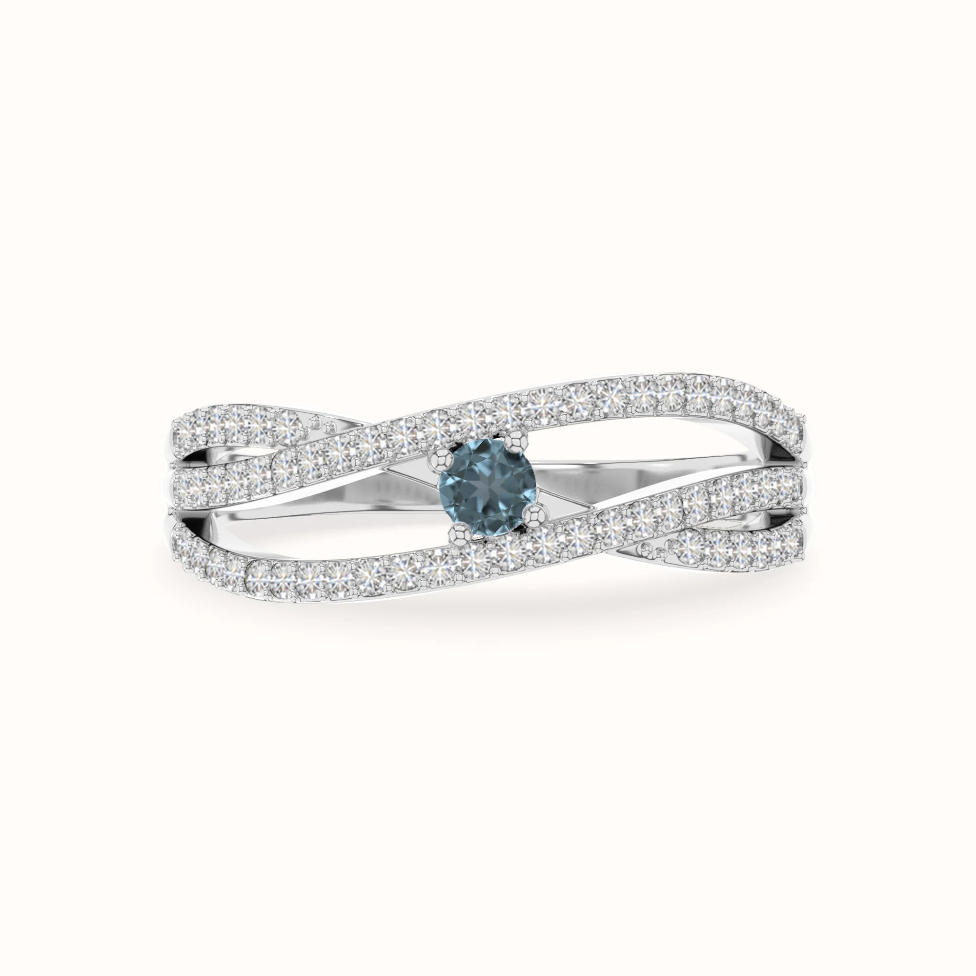 natural london blue topaz promise rings in sterling silver 