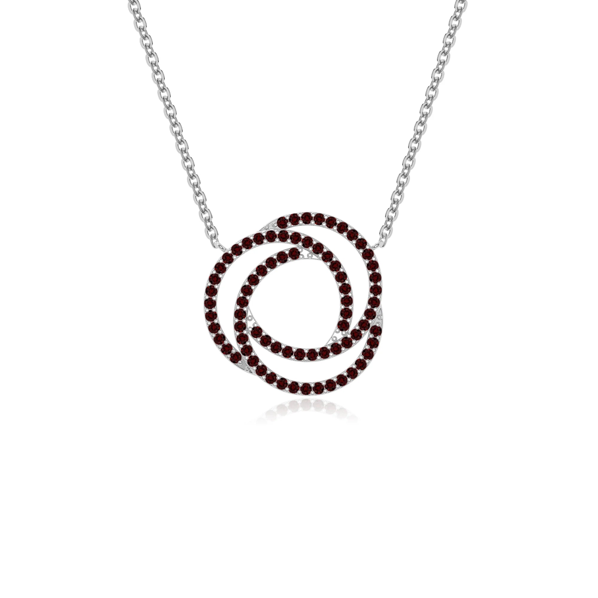 natural garnet infinity love knot necklaces in sterling silver 