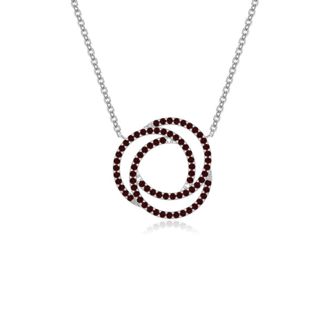 natural garnet infinity love knot necklaces in sterling silver 