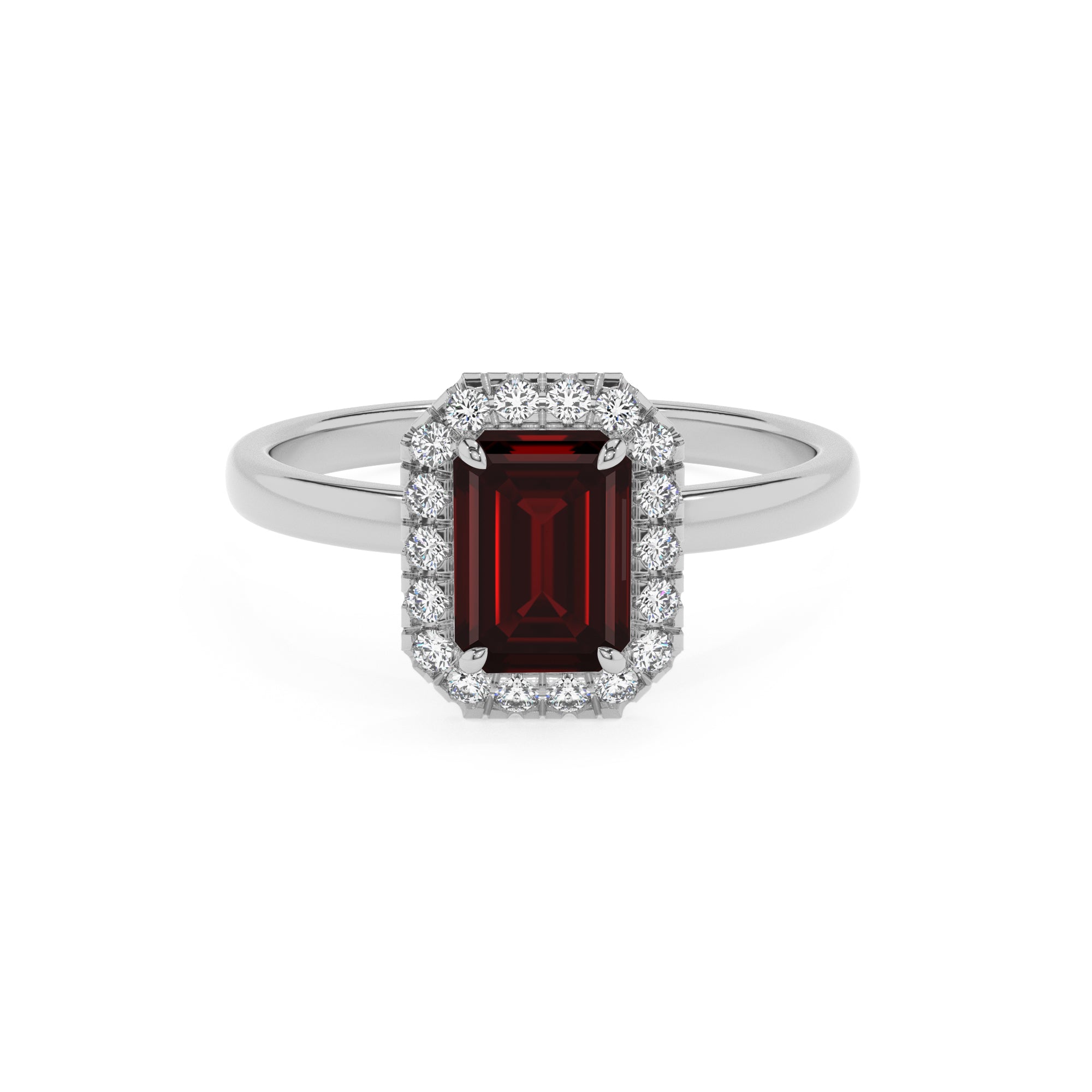 natural garnet garnet halo solitaire engagement ring