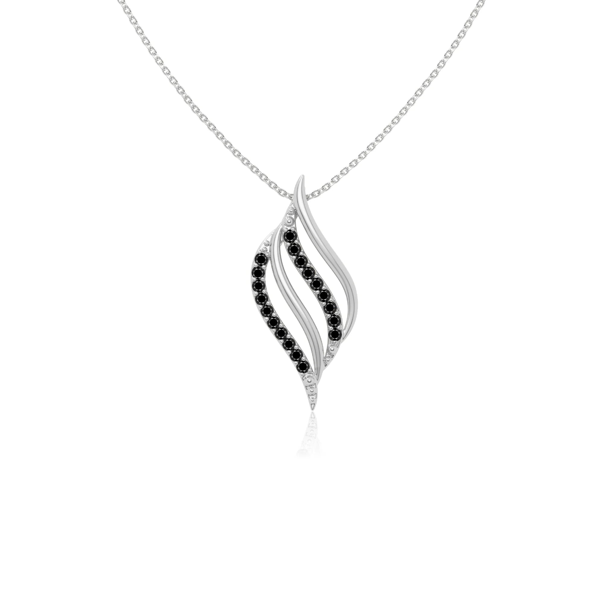 natural black-onyx flame necklaces in sterling silver 