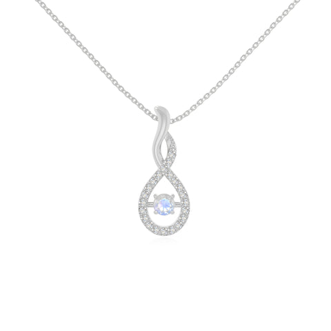 rainbow moonstone infinity necklaces in sterling silver 