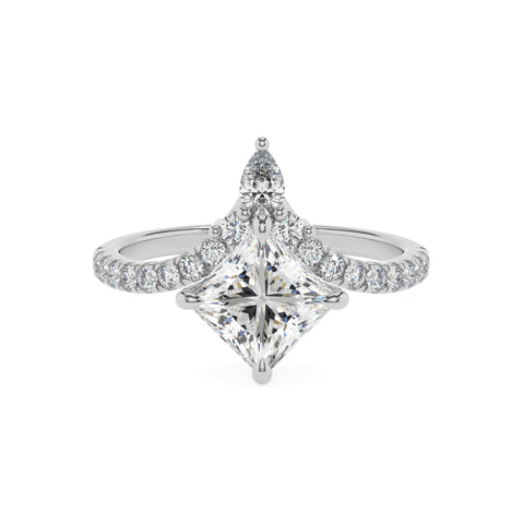 lab-grown moissanite princess solitaire engagement ring