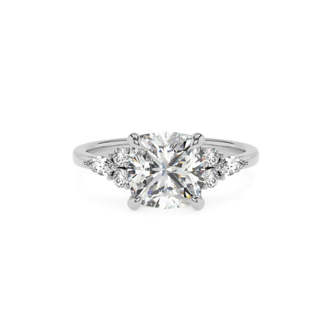 lab-grown moissanite cushion solitaire engagement ring