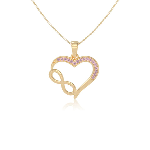 natural pink-tourmaline infinity necklaces in yellow gold vermeil 