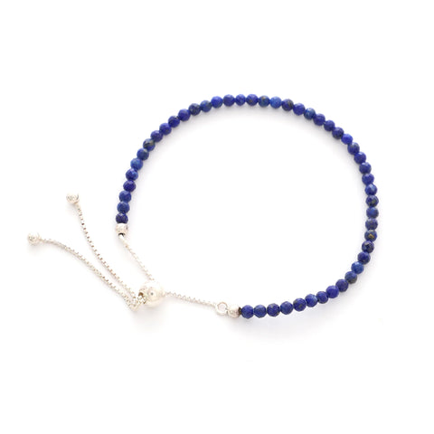 natural lapis-lazuli round shape bolo bracelet