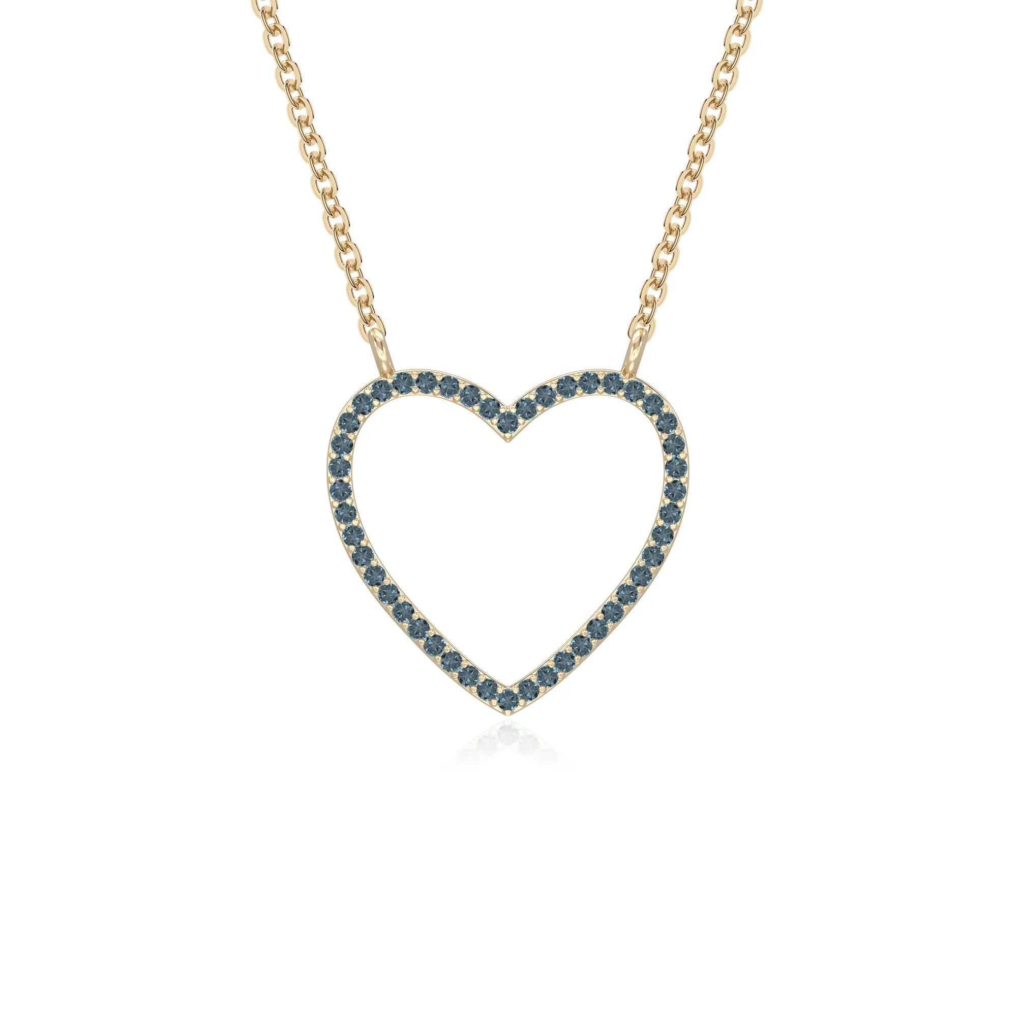 natural london-blue-topaz heart necklaces in yellow gold vermeil 