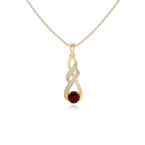 natural garnet infinity necklaces in yellow gold vermeil 