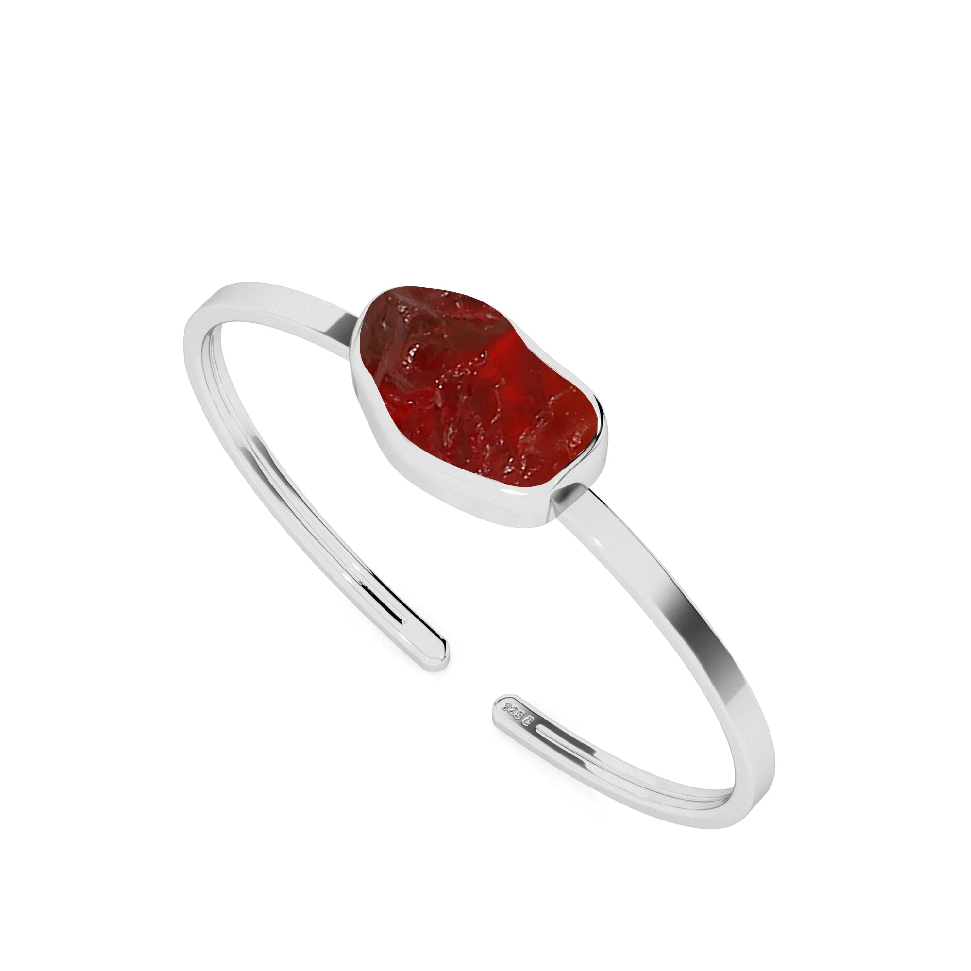 natural red-garnet rough shape twister bracelet