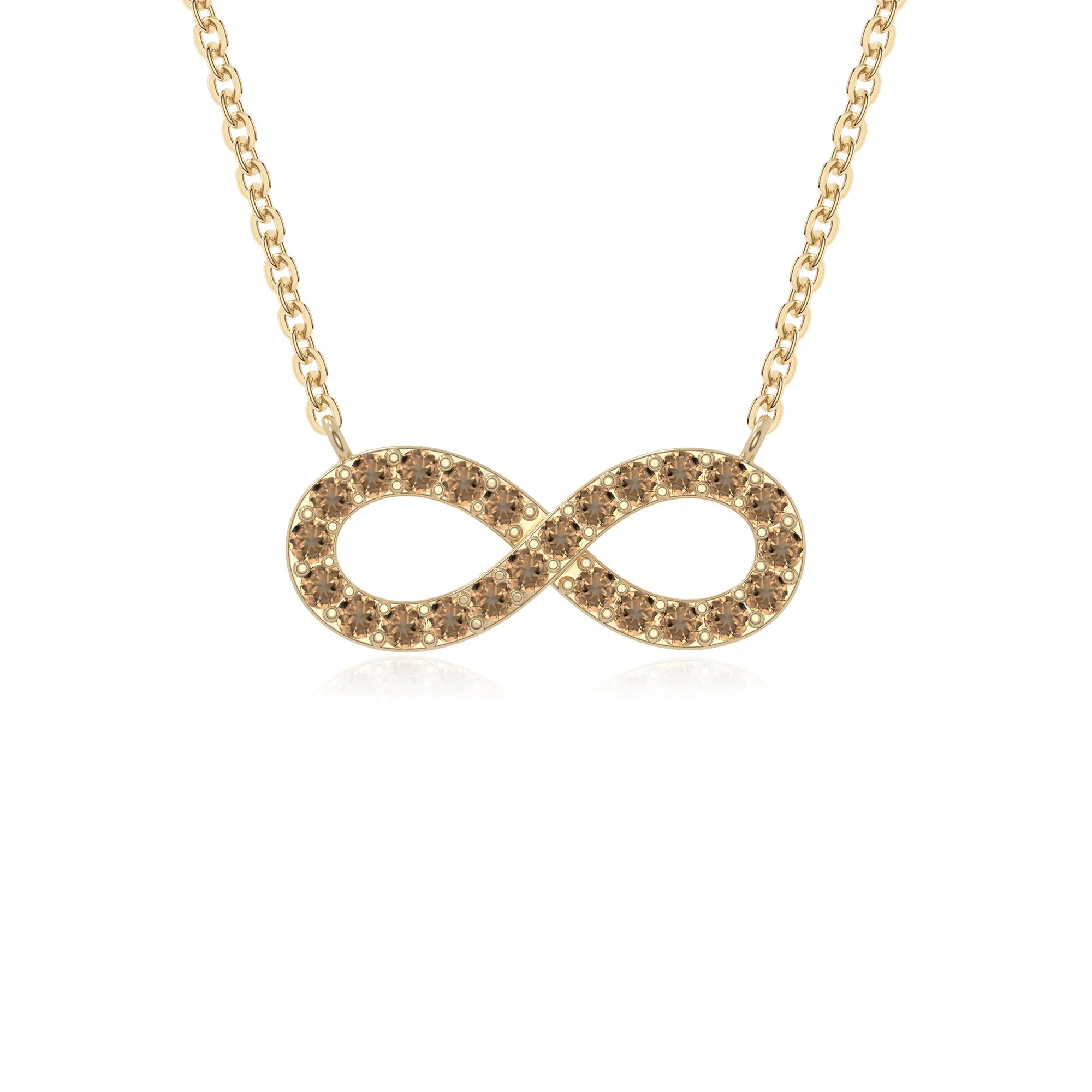 natural citrine infinity necklaces in yellow gold vermeil 