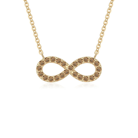natural citrine infinity necklaces in yellow gold vermeil 