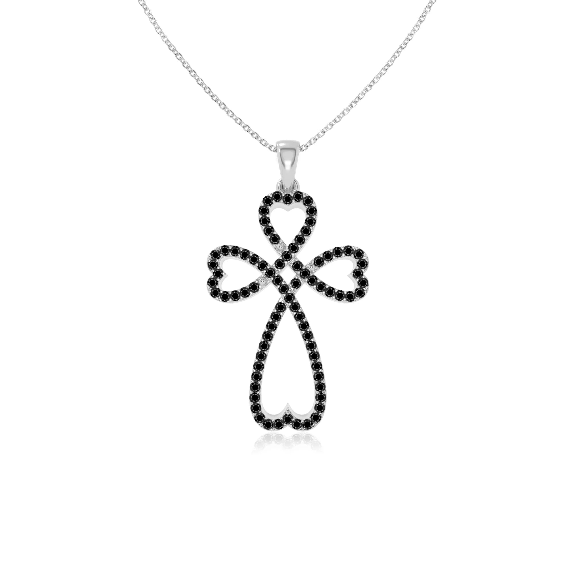 natural black-onyx infinity cross necklaces in sterling silver 
