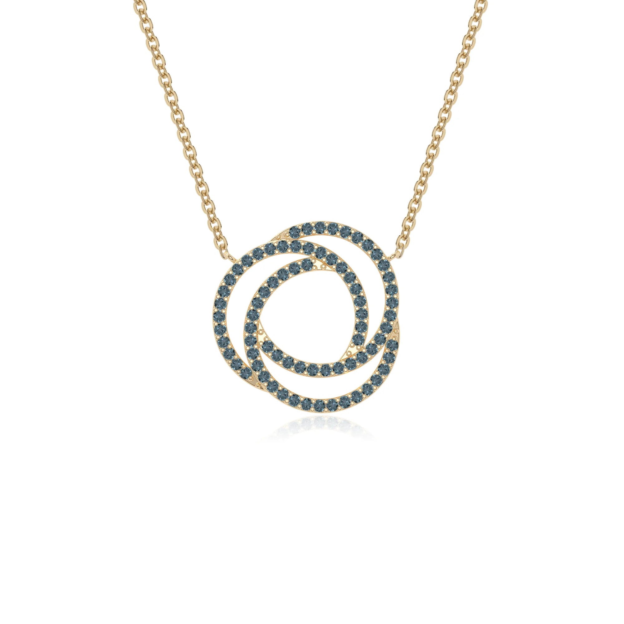 natural london-blue-topaz infinity love knot necklaces in yellow gold vermeil 