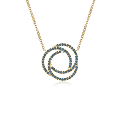 natural london-blue-topaz infinity love knot necklaces in yellow gold vermeil 