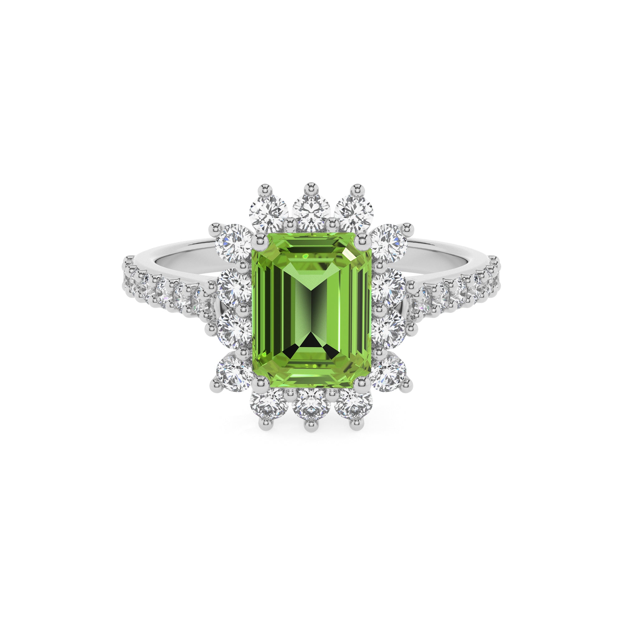 natural peridot peridot half eterity halo solitaire engagement ring