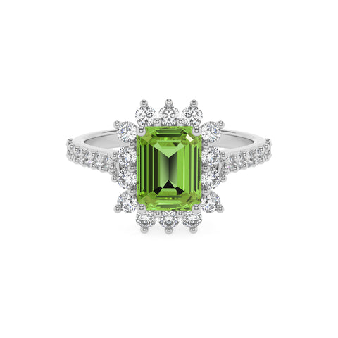 natural peridot peridot half eterity halo solitaire engagement ring