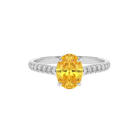 lab-grown yellow-sapphire oval half eterity solitaire engagement ring