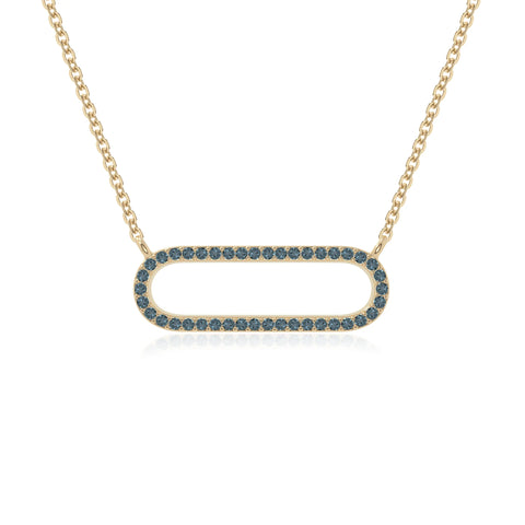 natural london-blue-topaz oval paperclip necklaces in yellow gold vermeil 
