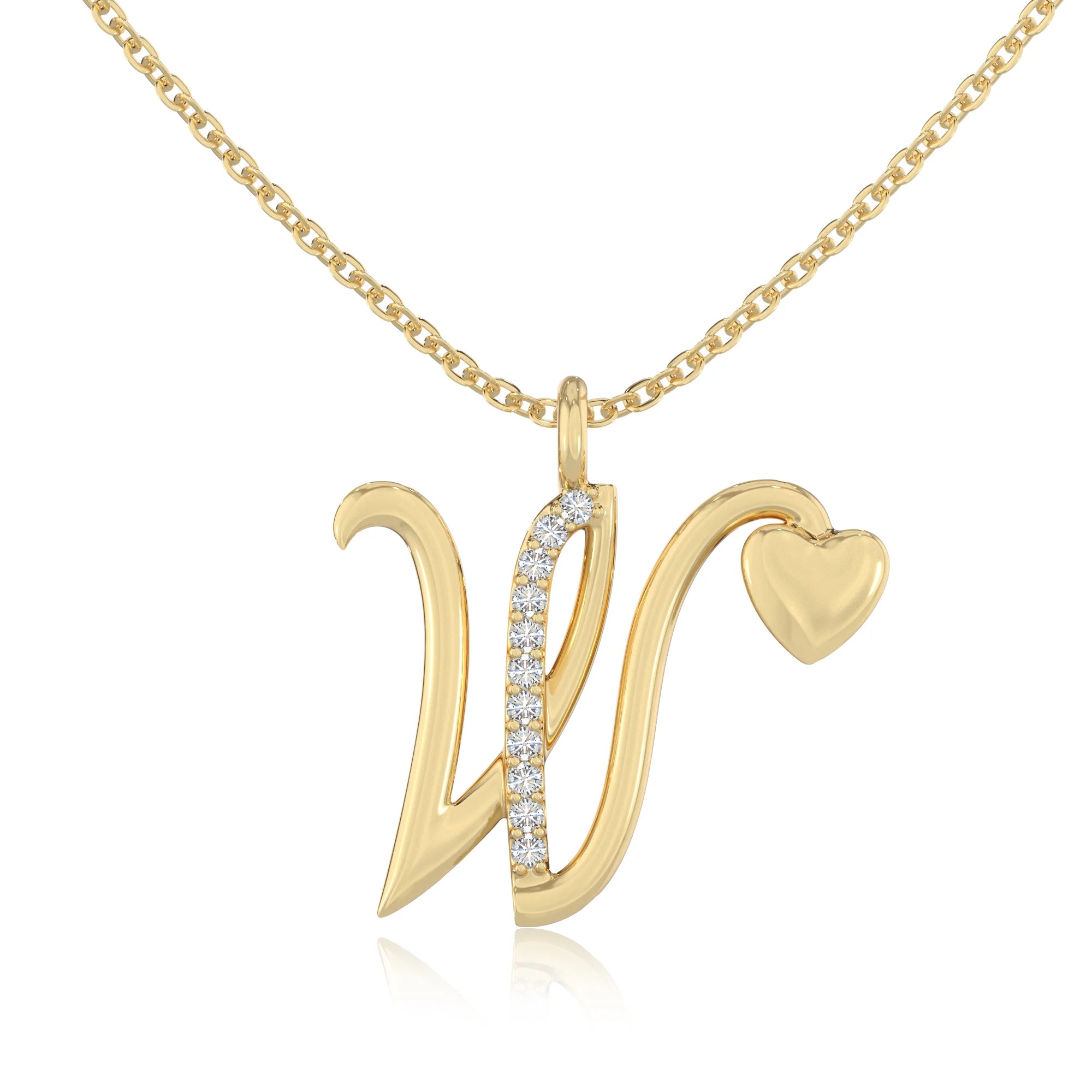 moissanite Initials necklaces in yellow gold vermeil 