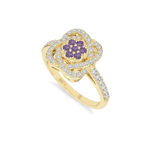 natural amethyst infinity promise rings in yellow gold vermeil