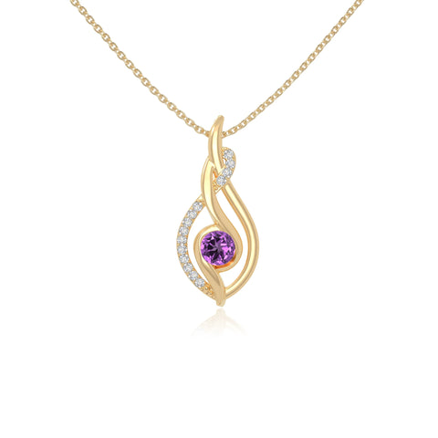 natural amethyst twisted infinty knot necklaces in yellow gold vermeil 