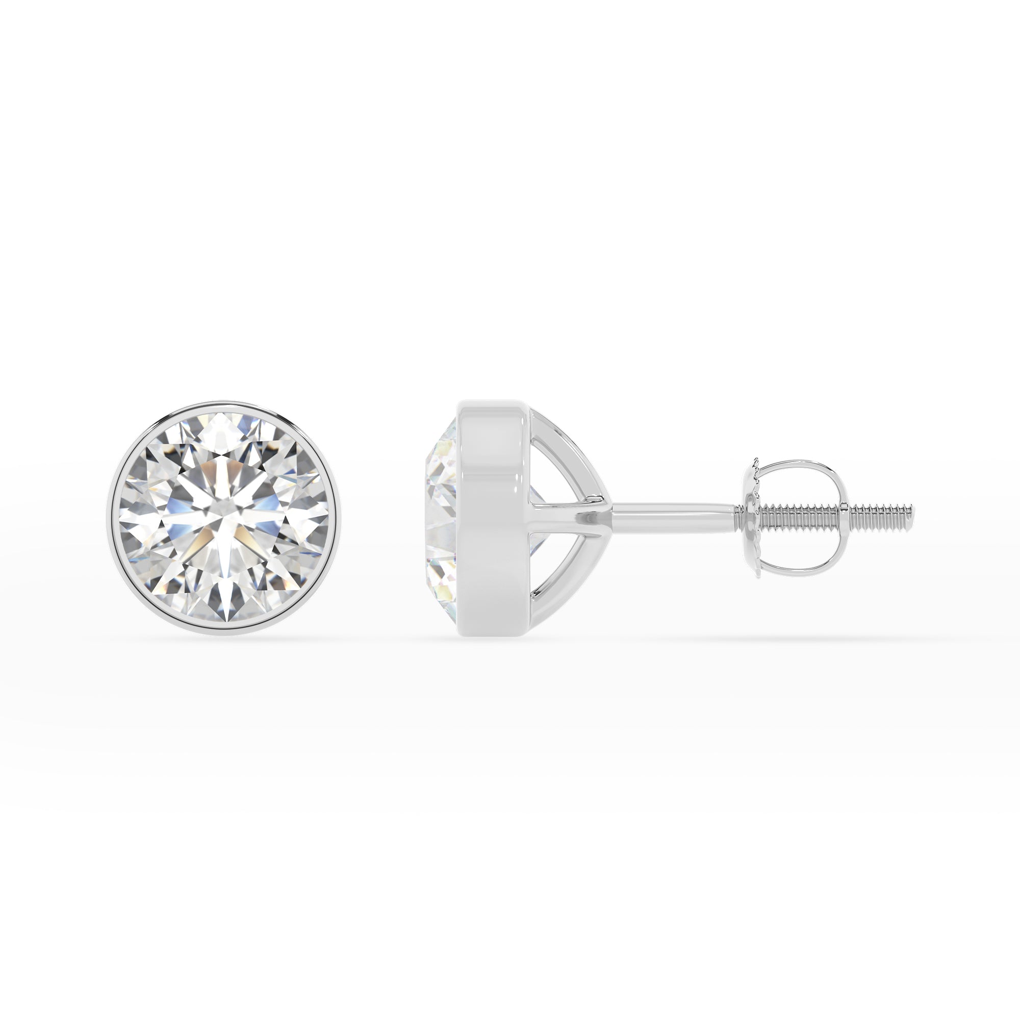 lab grown moissanite round stud earrings 