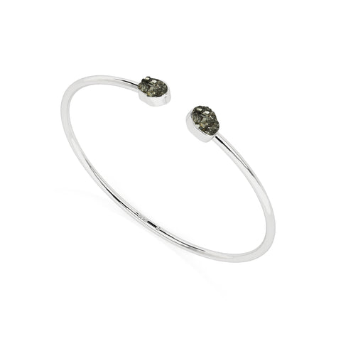 natural pyrite rough shape twister bracelet