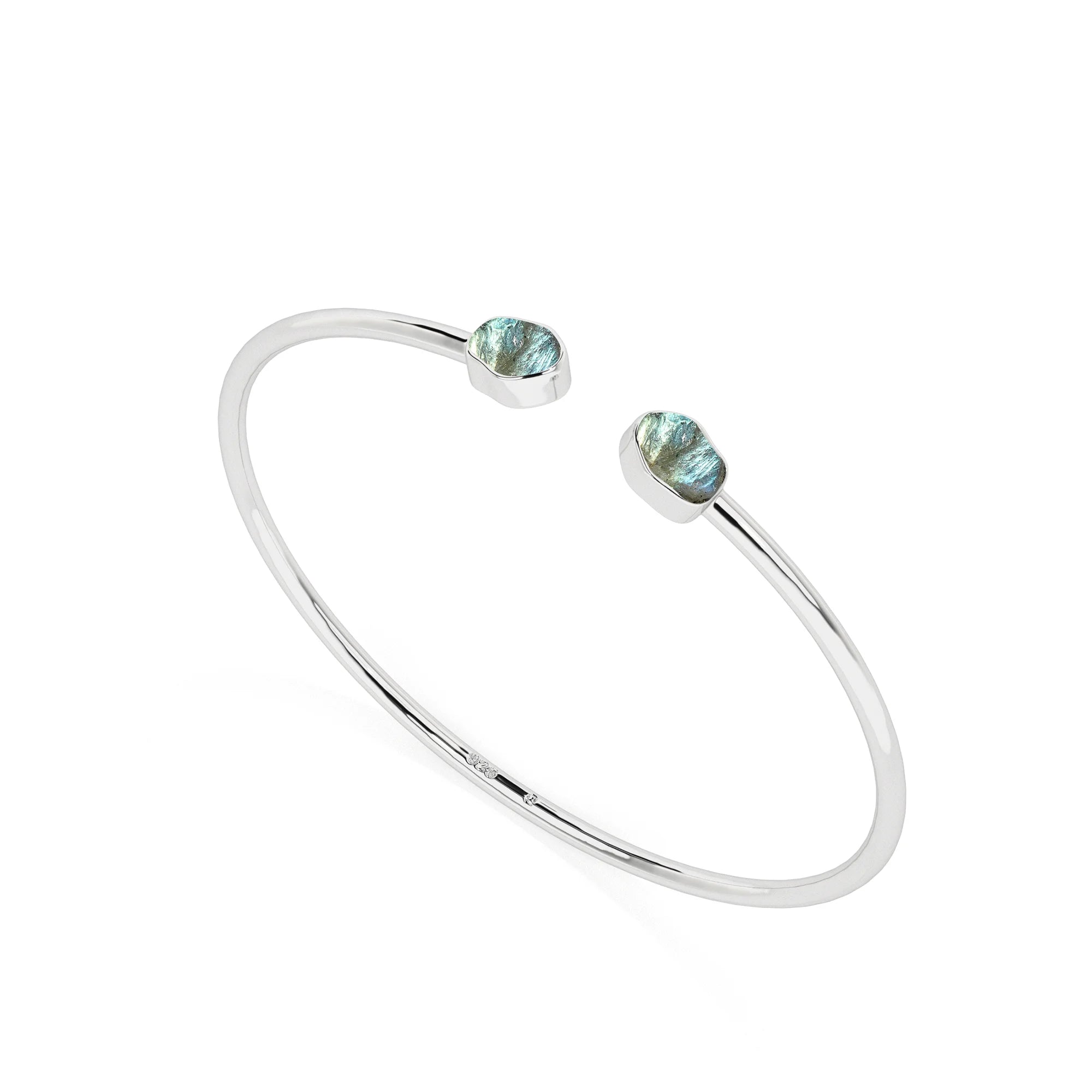 natural labradorite rough shape twister bracelet