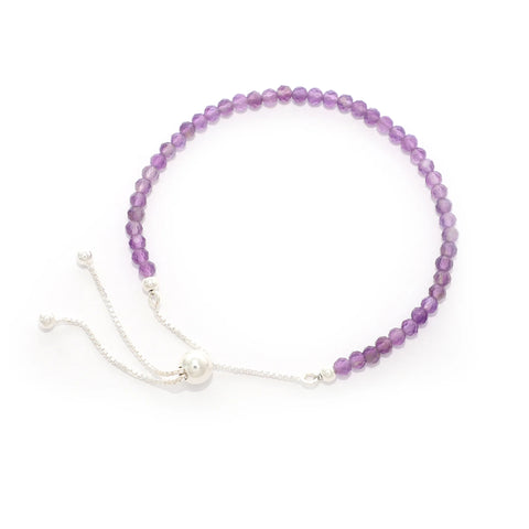 natural amethyst round shape bolo bracelet