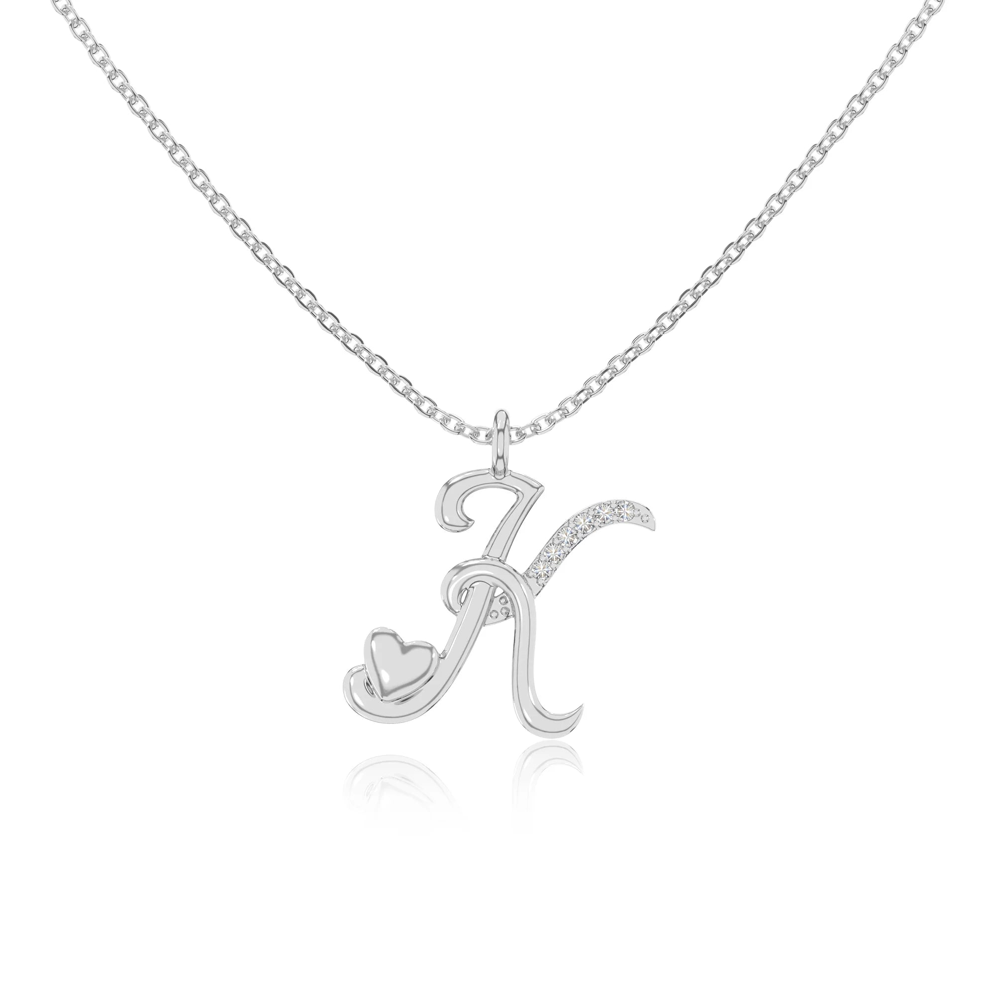 moissanite Initials necklaces in sterling silver 