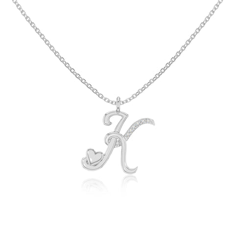 moissanite Initials necklaces in sterling silver 