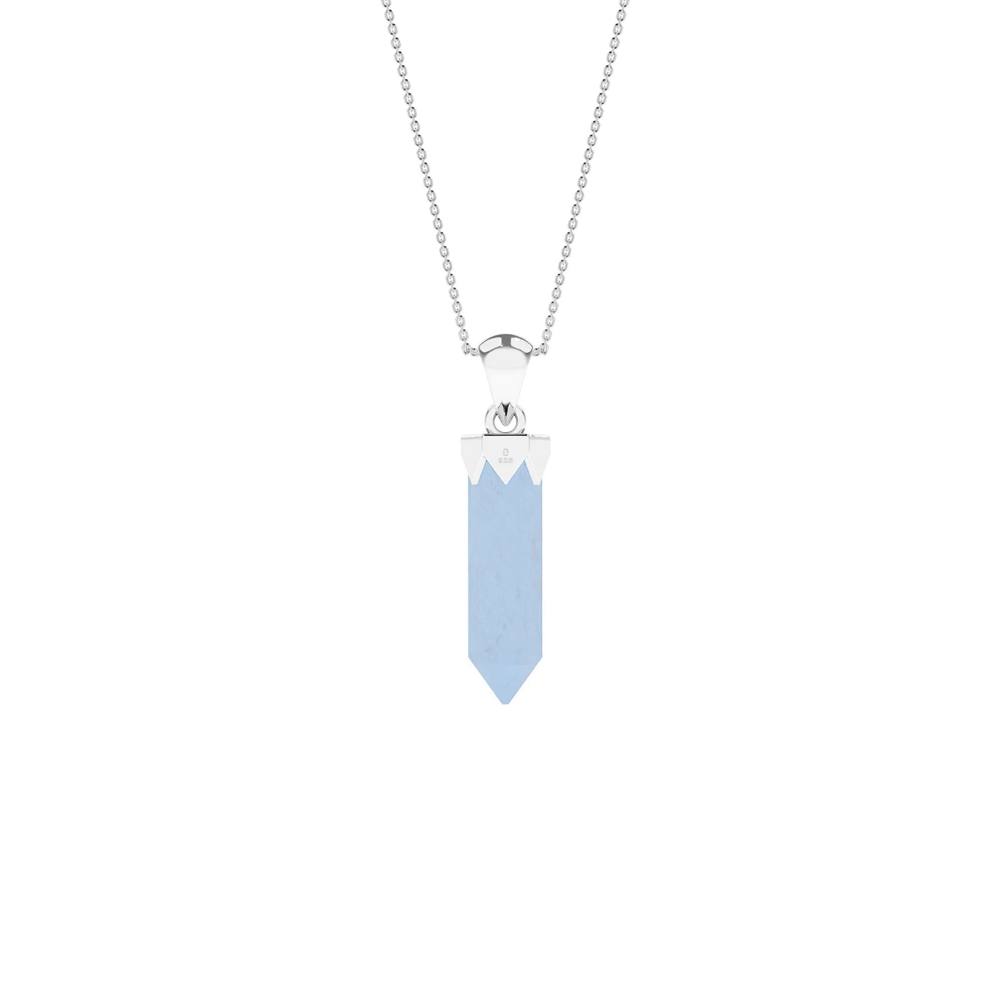 natural aquamarine hexagon shape pendant necklace