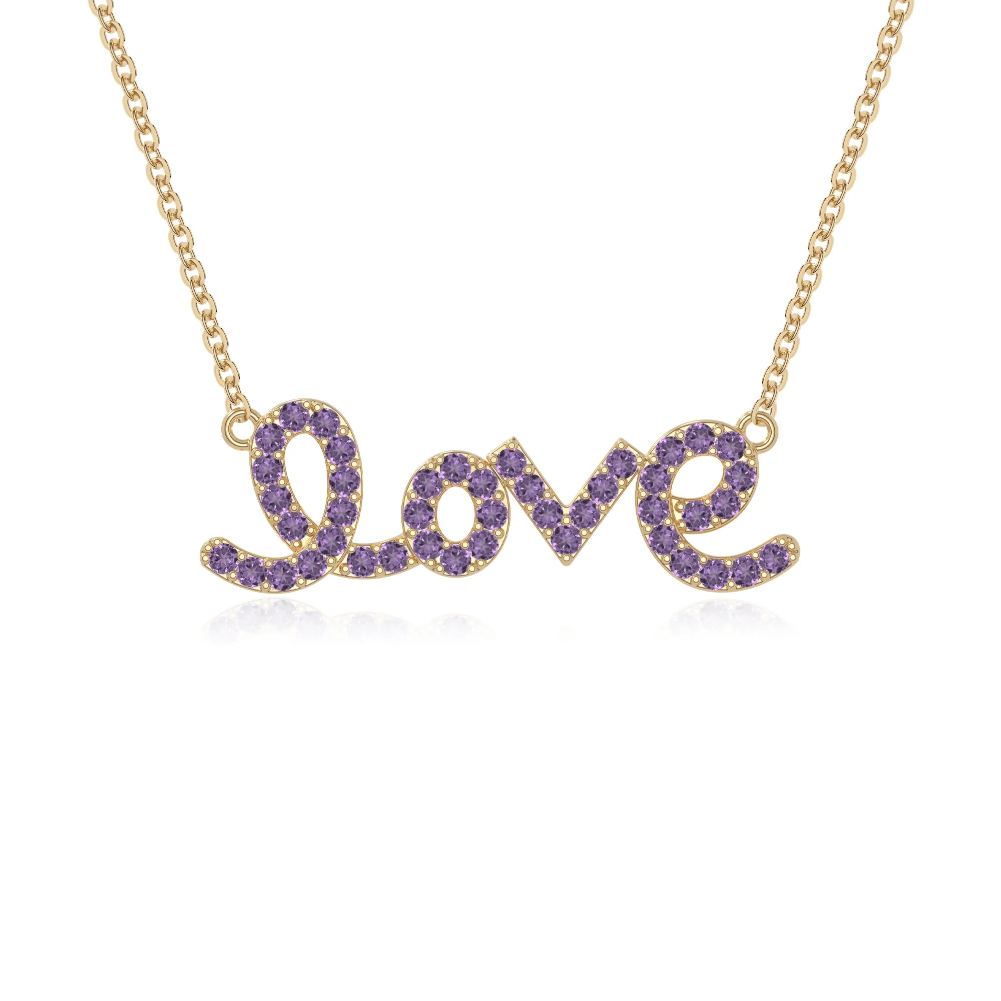 natural amethyst infinity love knot necklaces in yellow gold vermeil 