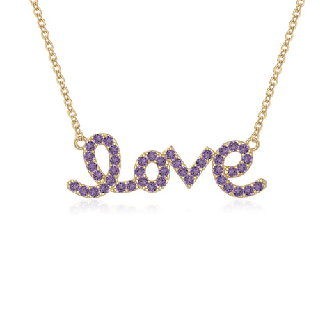 natural amethyst infinity love knot necklaces in yellow gold vermeil 