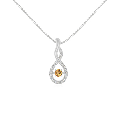 natural citrine infinity necklaces in sterling silver 