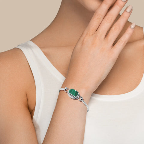 natural malachite rough shape twister bracelet