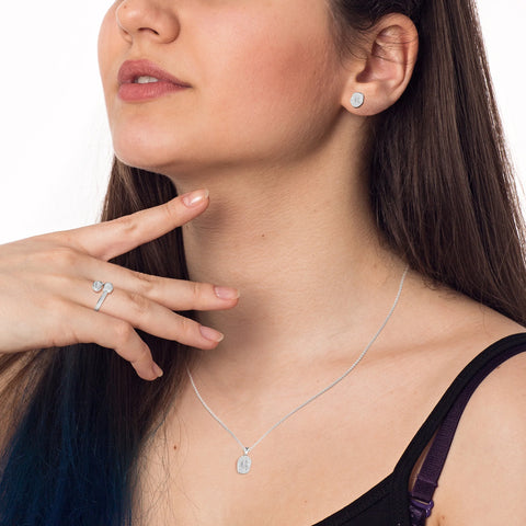 herkimer rough shape stackable bezel Jewelry set