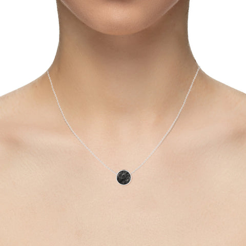 natural shungite round shape pendant necklace