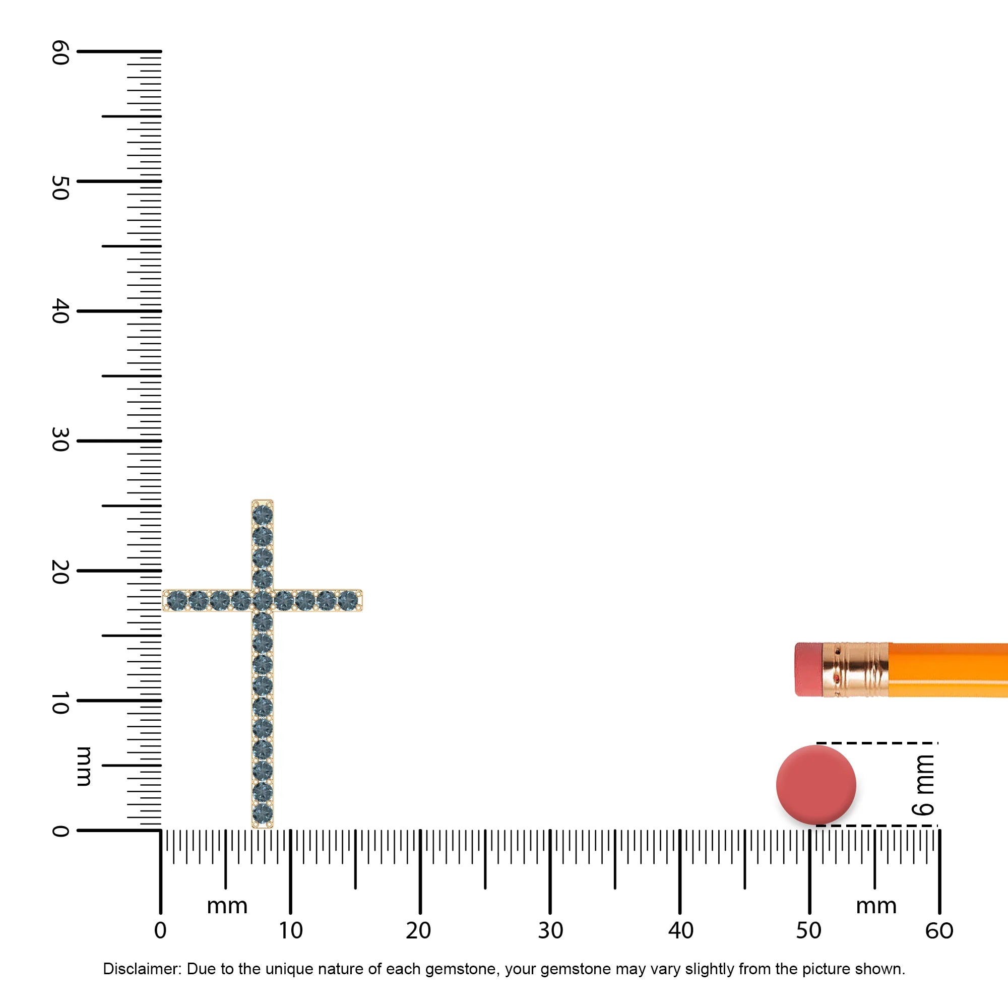 natural london-blue-topaz cross necklaces in yellow gold vermeil 