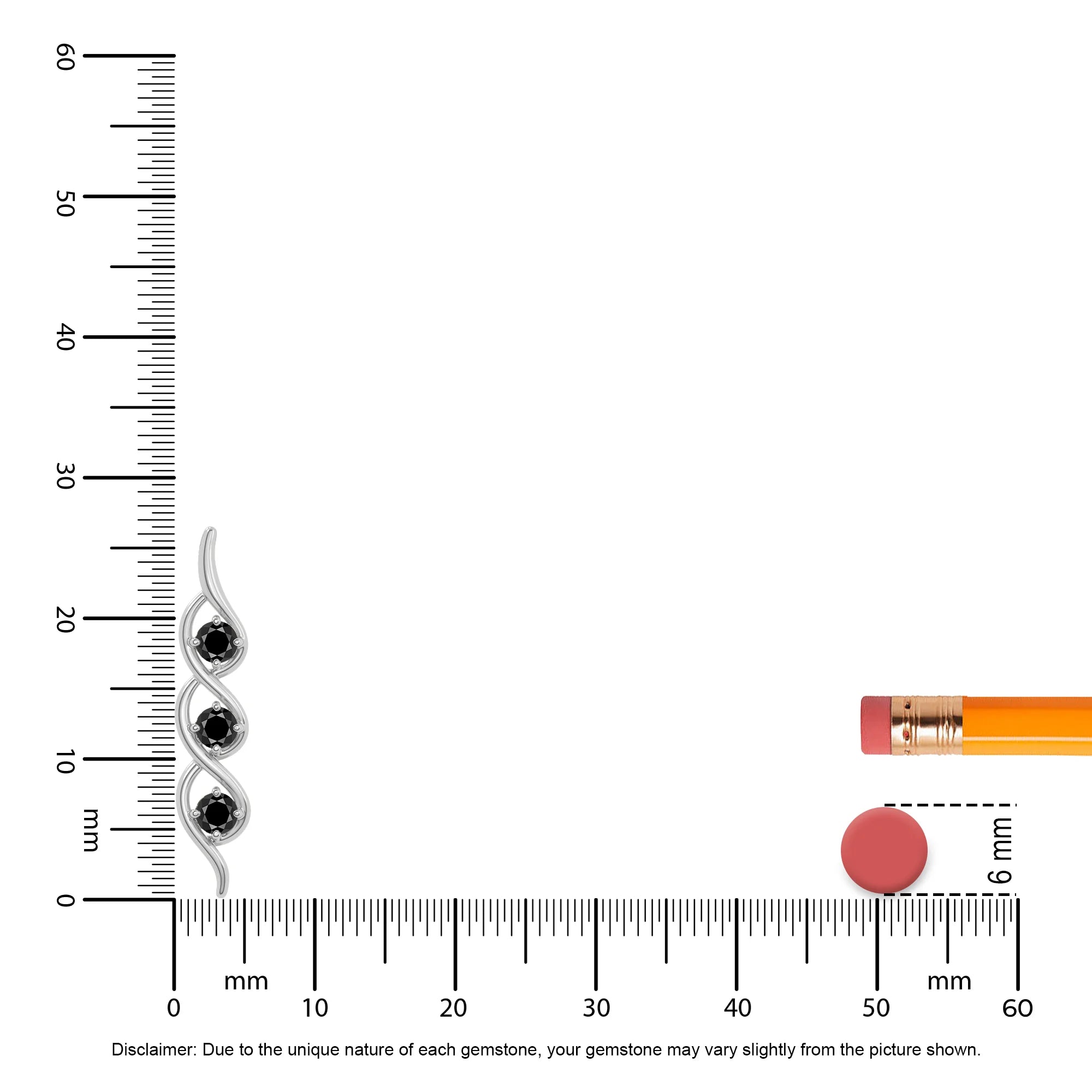 natural black-onyx 3 stone helix necklaces in sterling silver 